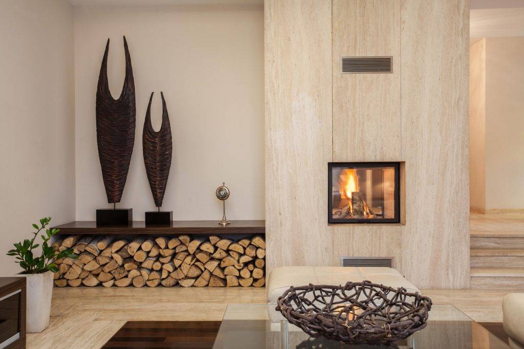 Travertine Fireplace