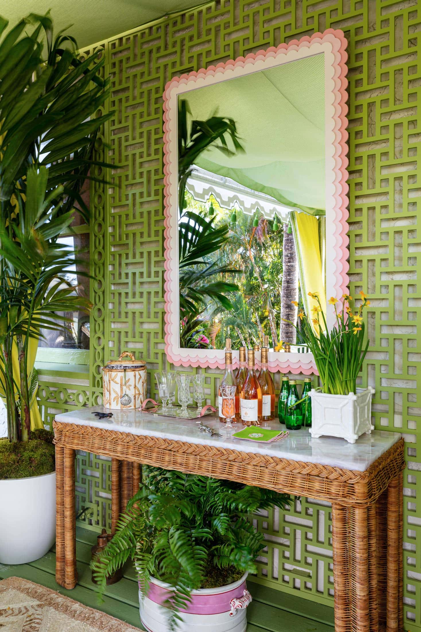 Crystal Rose Quartzite Console Table