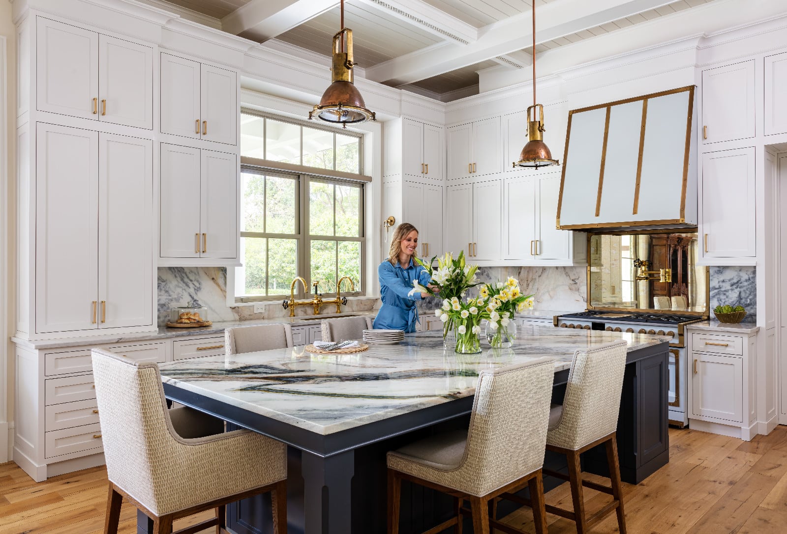 Denali Marble Kitchen Island